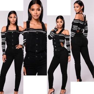 Fashion Nova Push Up On Me Denim Overalls